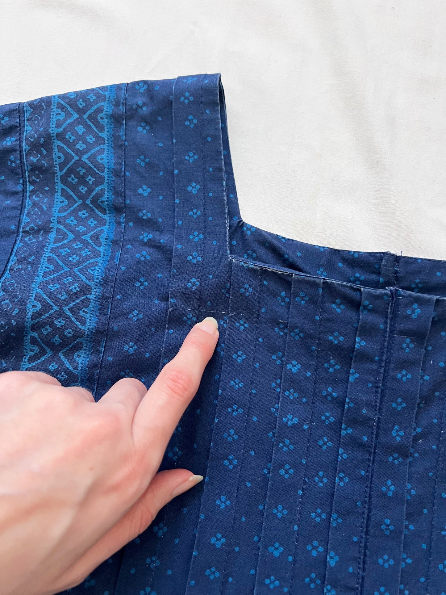 70s Marimekko Mila blue dress, Size S