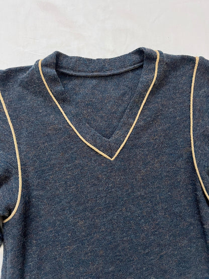 70s gray knit dress, Size S-M