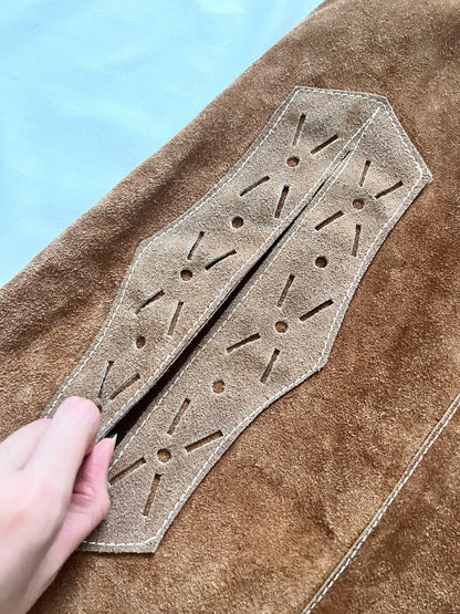 70s suede cape jacket, Size S-L