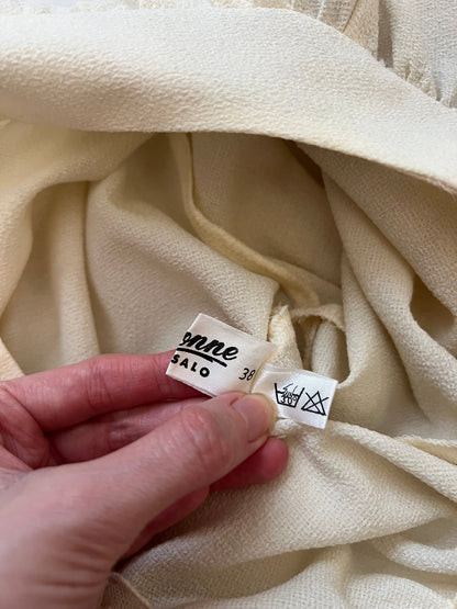 70s white lace detail dress, Size S