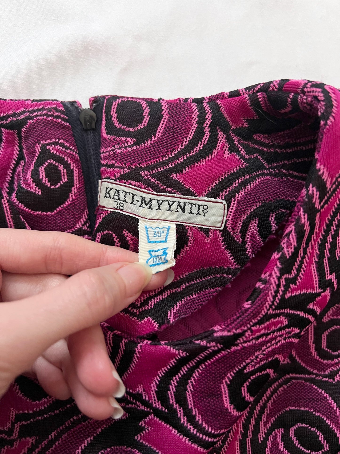 60s bold pattern mini dress, Size S