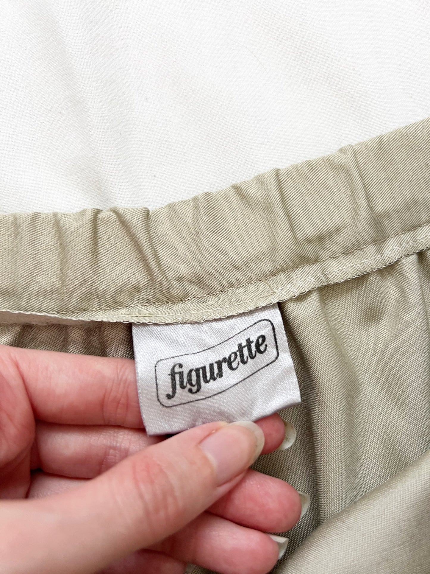 70s beige skirt with pockets, Size XS-S