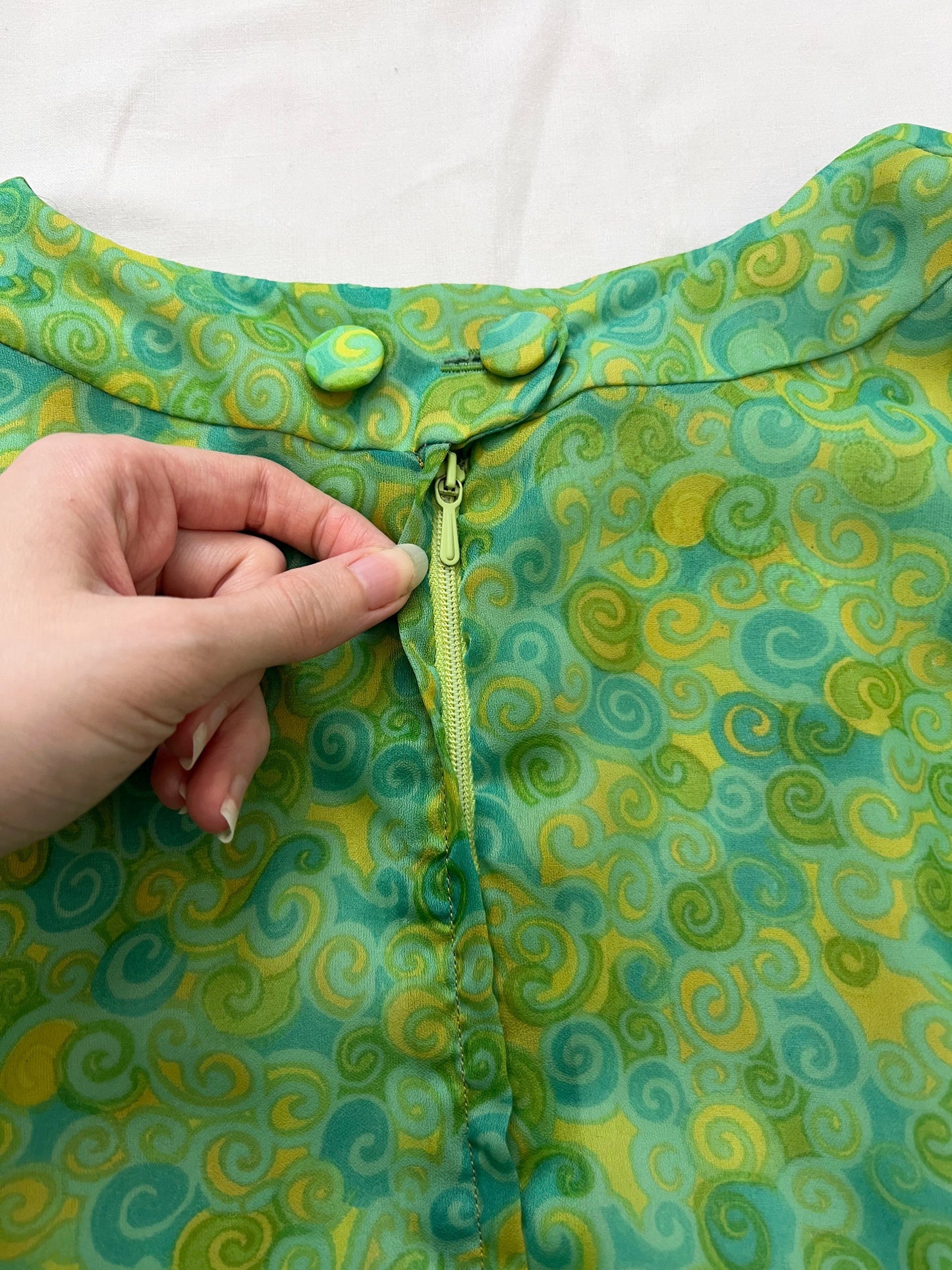 60s swirl print dress, Size S