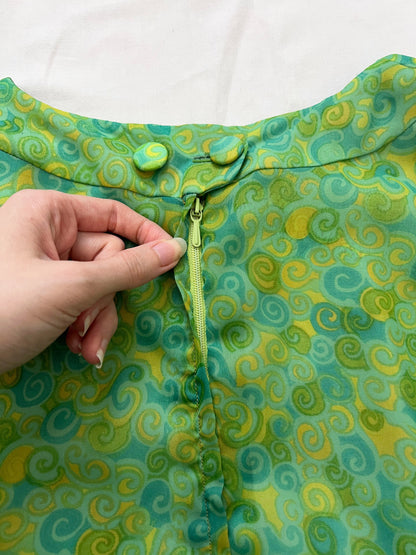 60s swirl print dress, Size S