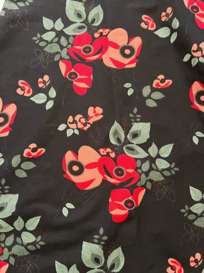 70s black and floral skirt, Size S