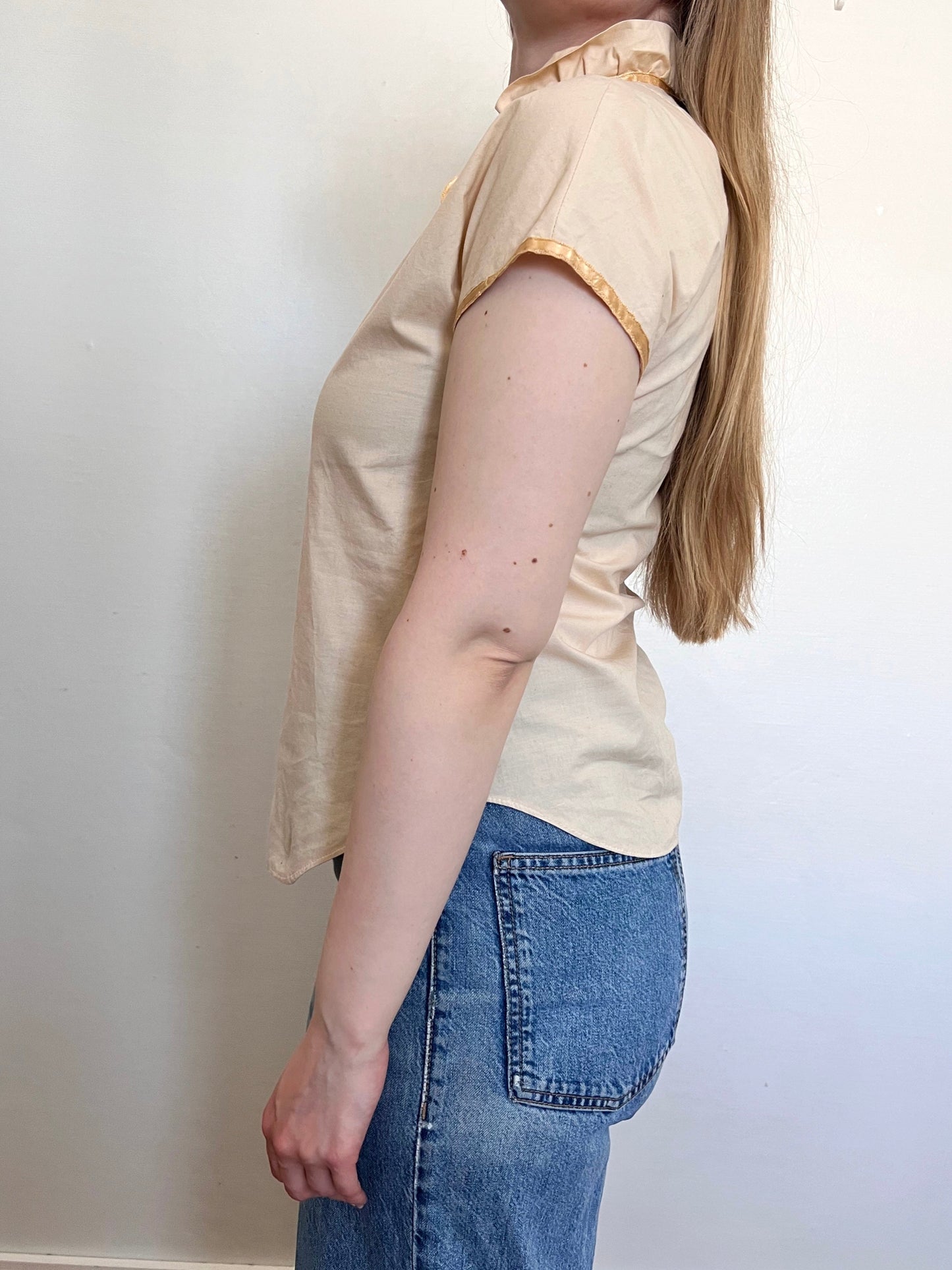 70s beige cotton t-shirt, Size S