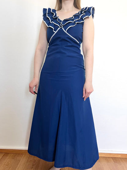 Blue ruffle dress, Size XS