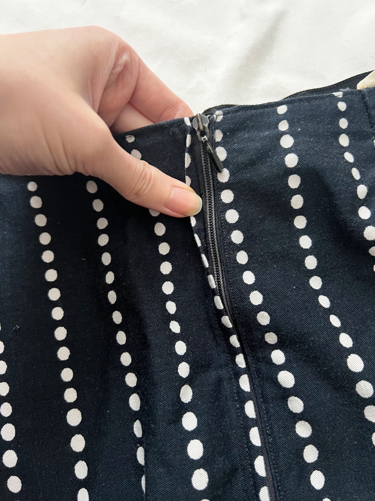 70s cotton polka dot skirt, Size XS-S
