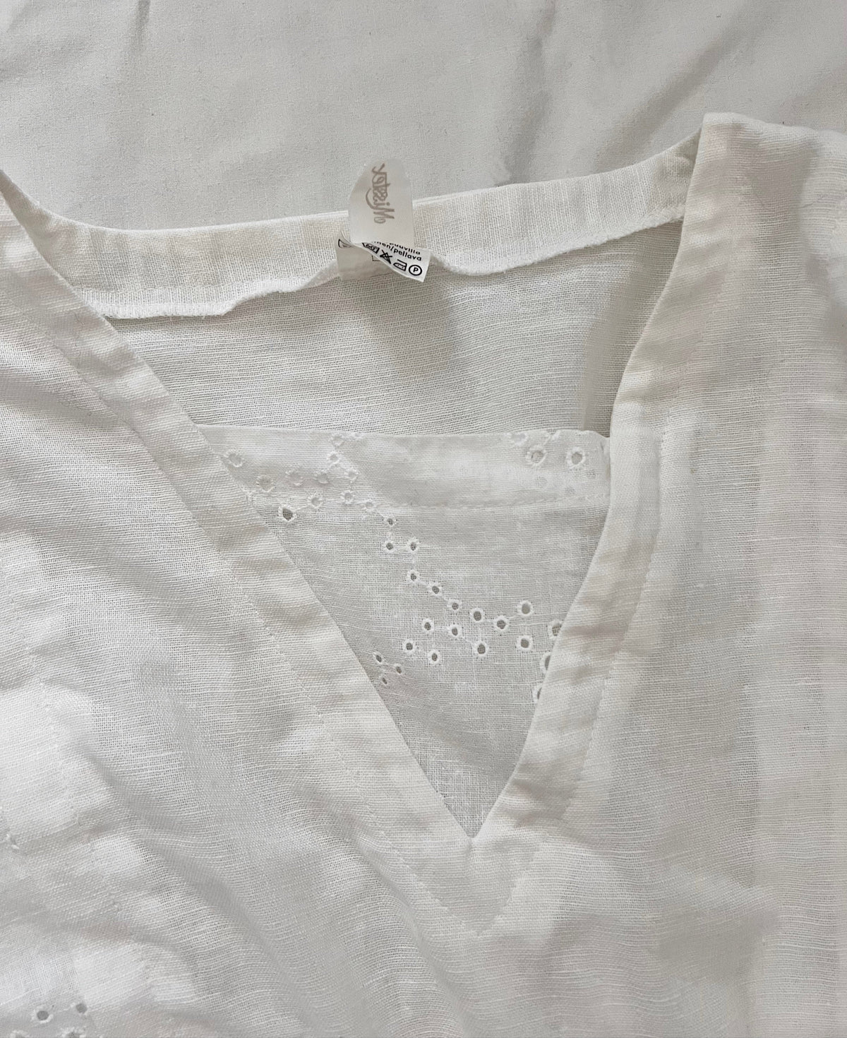 70s cotton and linen white midi dress, Size XS