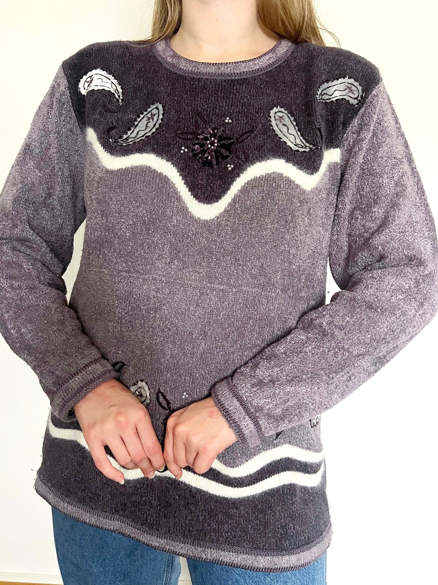 Purple 80s sweater, Size M-L