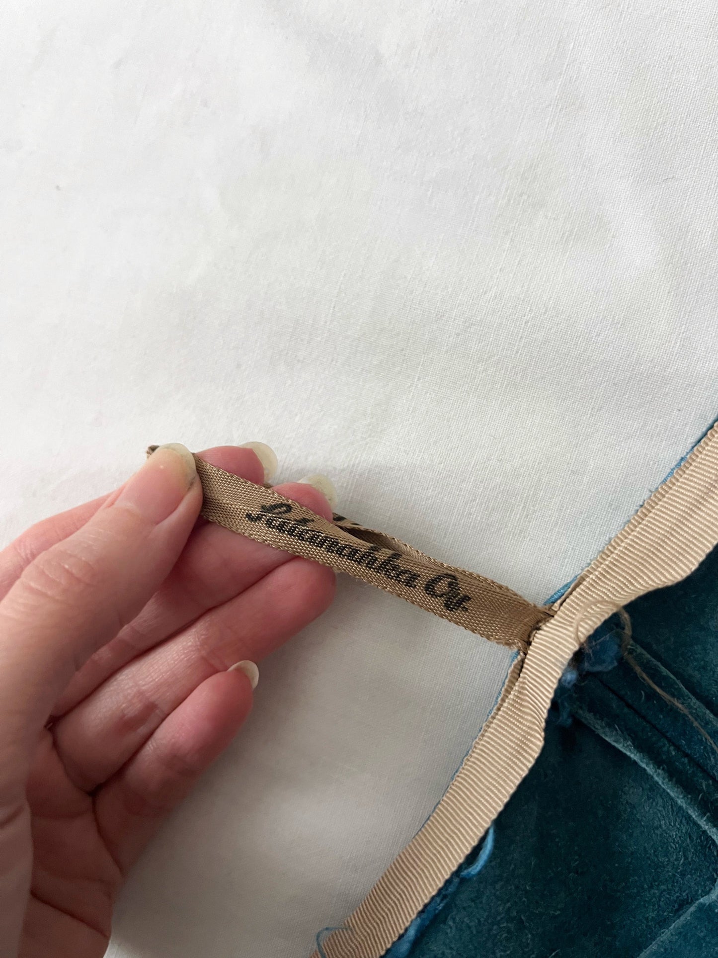 70s blue suede skirt, Size S