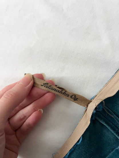 70s blue suede skirt, Size S