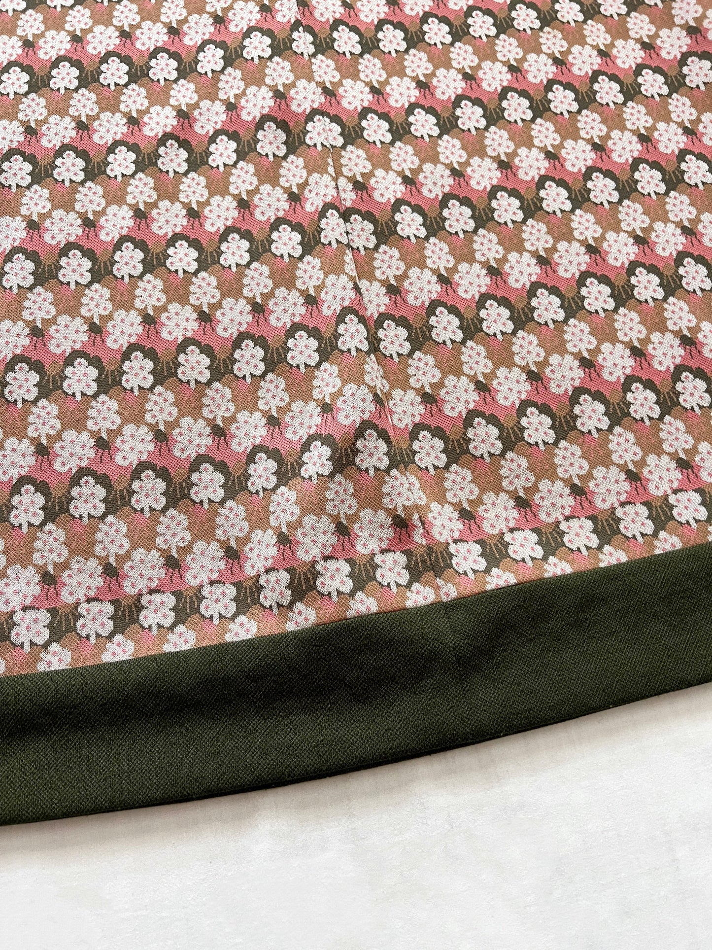 60s long floral motif dress, Size S-M