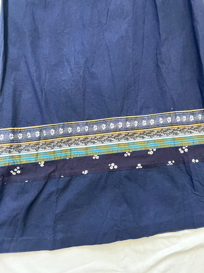 70s cotton dark blue maxi dress, Size S