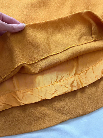 60s mustard yellow and silver mini dress, Size XS-S