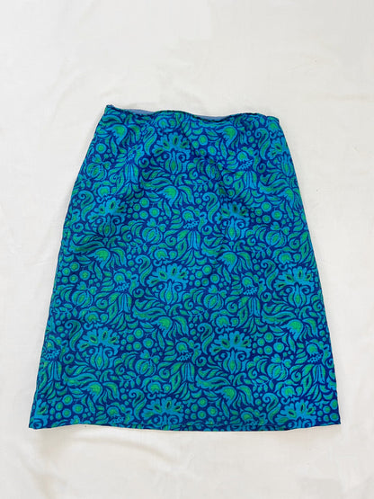 60s blue groovy skirt, Size XS