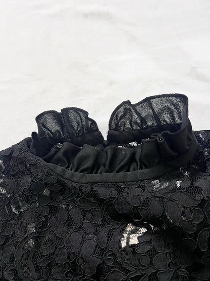 70s black prairie dress, Size M-L