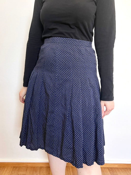 Blue and white polka dot skirt, Size S