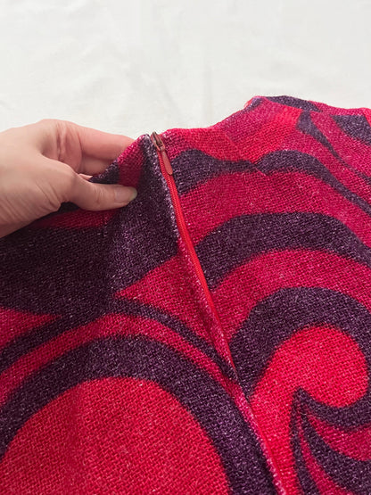 60s/70s swirl pattern mini dress, Size XS-S