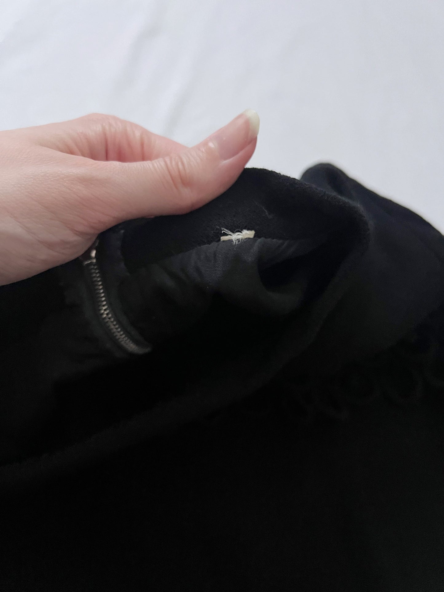 60s black round trim dress, Size S