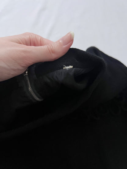 60s black round trim dress, Size S