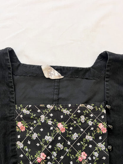 70s Pia & Paula black ribbed blouse, Size S