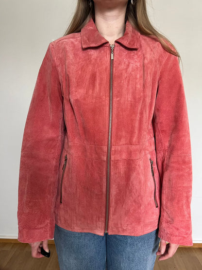 A 90s pink suede jacket