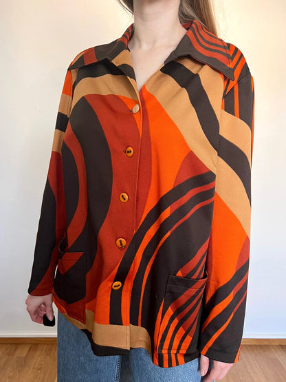 70s bold pattern shirt, Size XL-XXL