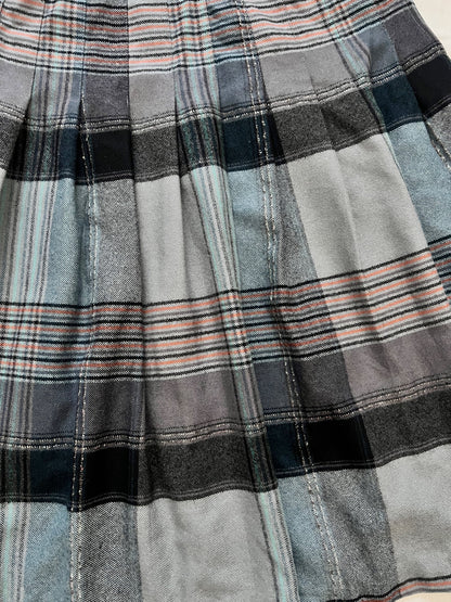 70s wool plaid skirt, Size M