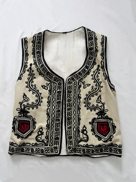 50s/60s Romanian embroidered vest, Size M