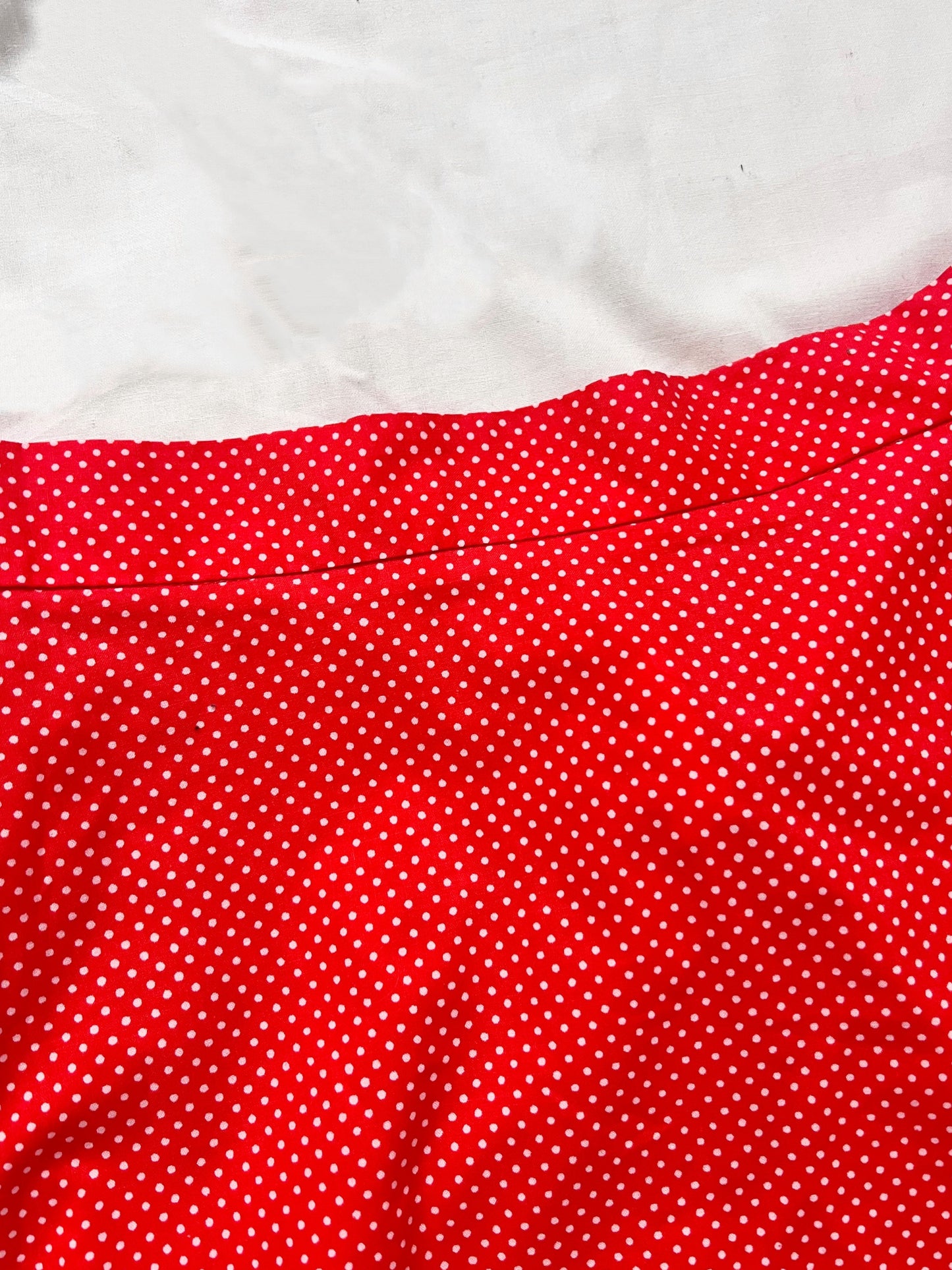 70s Pia & Paula red and white polka dot maxi skirt, Size S