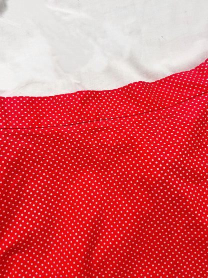 70s Pia & Paula red and white polka dot maxi skirt, Size S