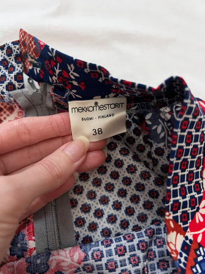 60s/70s red  patchwork pattern skirt, Size S