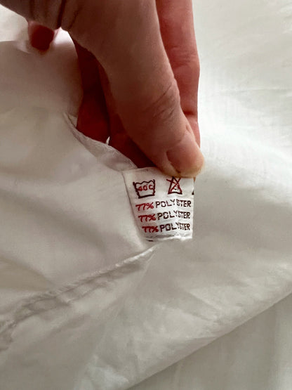 70s blue embroidery blouse, Size M-L