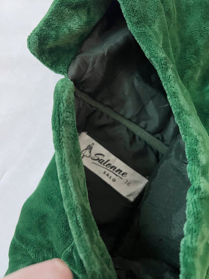60s green velvet dress, Size S