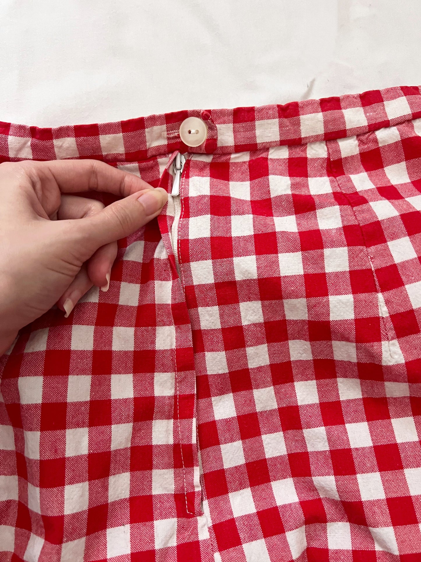 70s gingham open back halter neck and skirt set, Size S