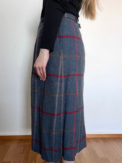 70s wool blend gray skirt, Size M-L