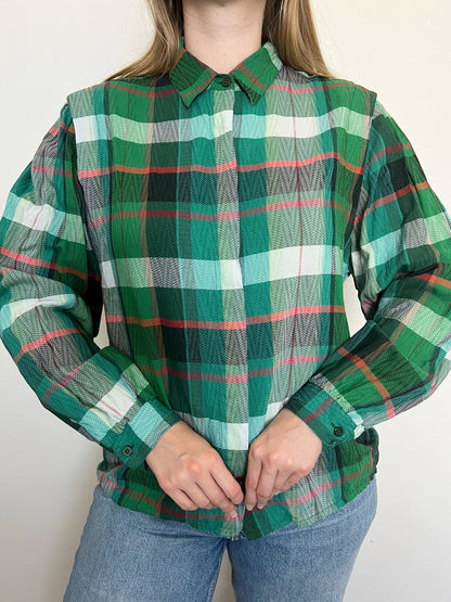 Green gingham shirt, Size L-XL