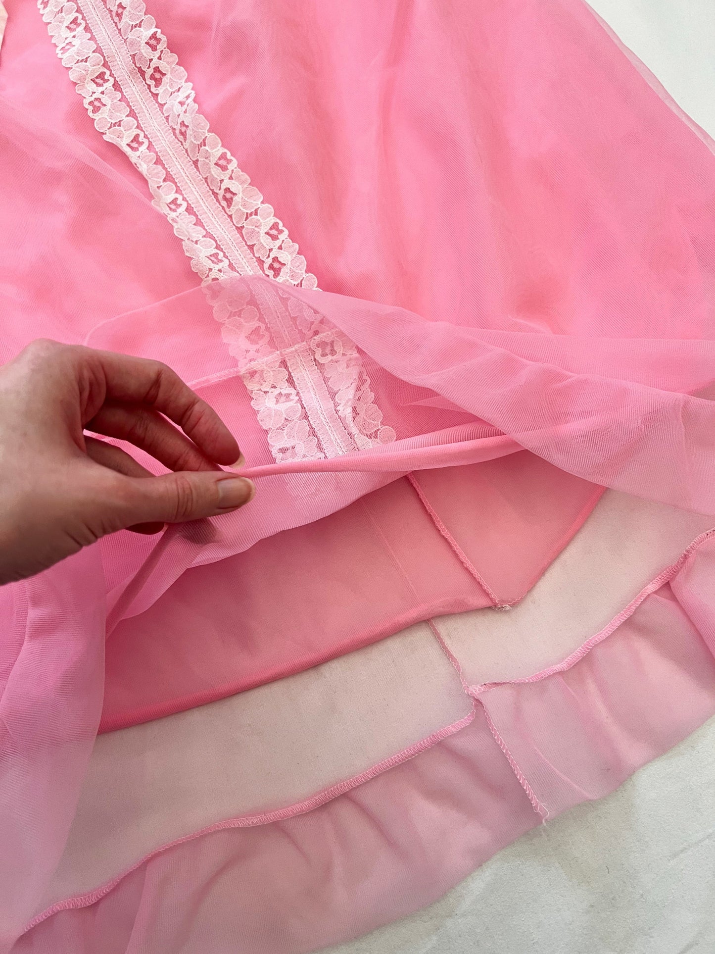 60s pink nightgown, Size M-L