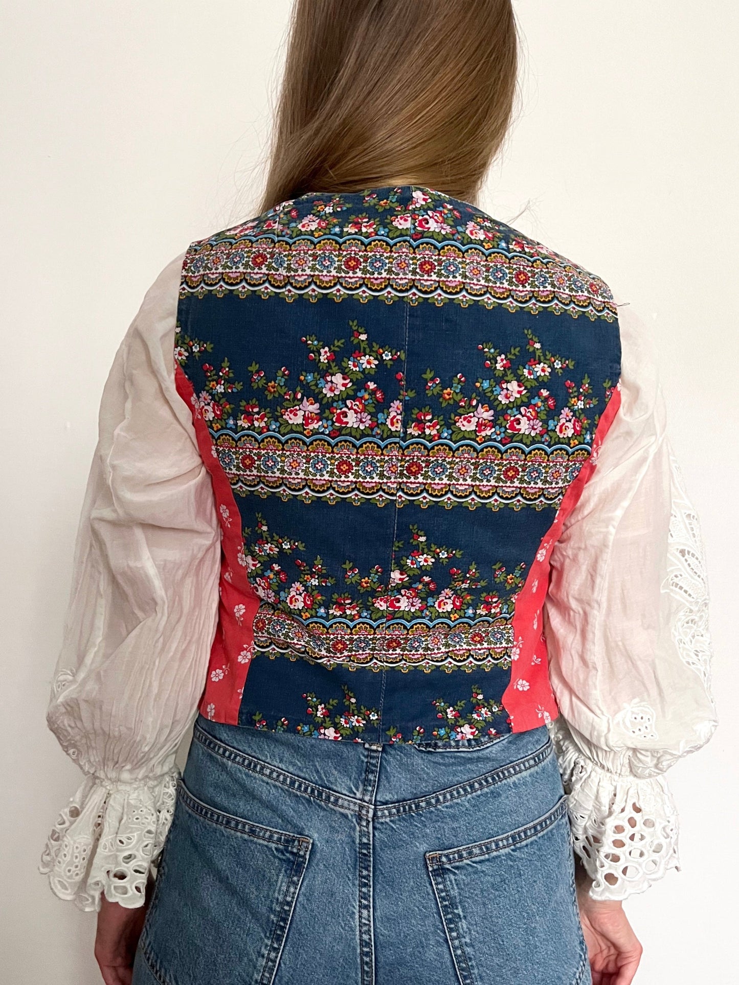 60s patchwork style vest, Size S-M