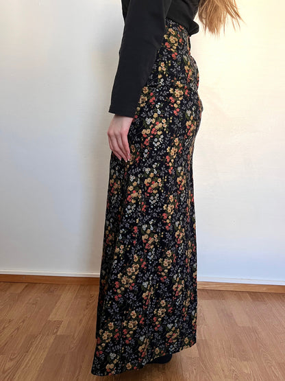 70s corduroy flower skirt, Size S