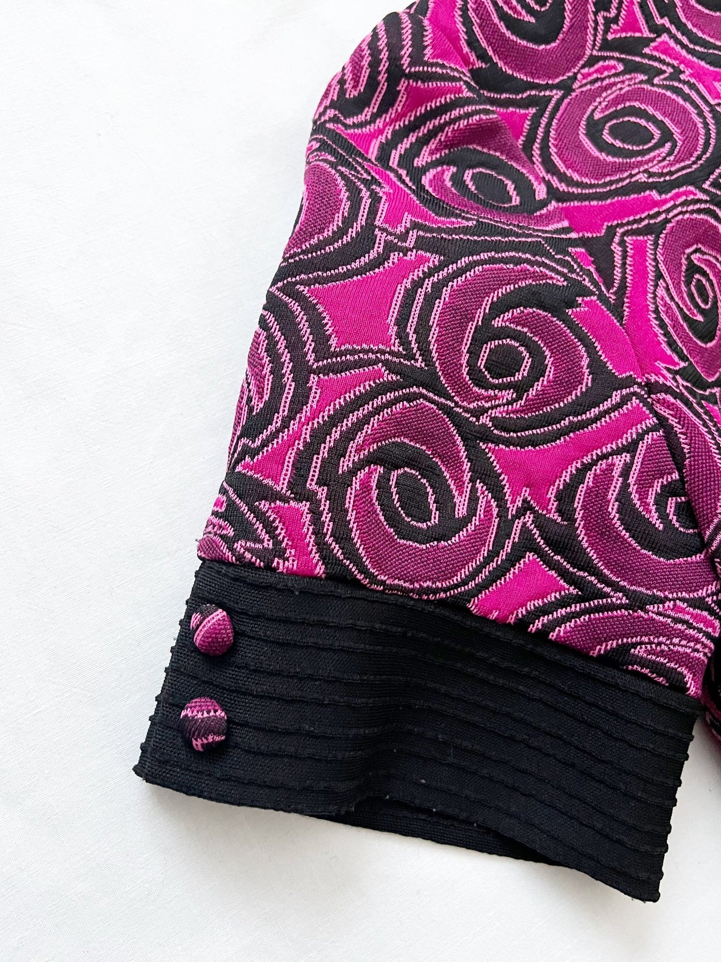 60s pink and black mini dress, Size XS