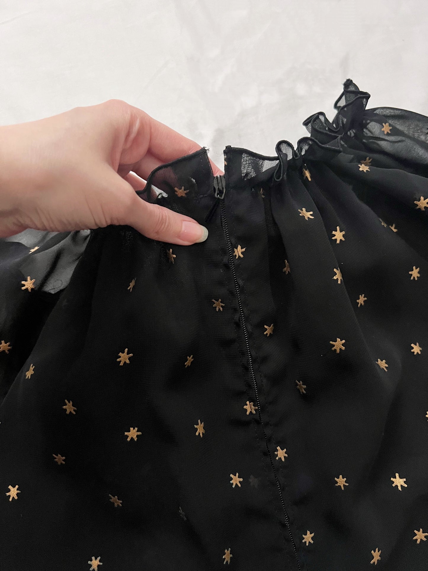 70s black and gold stars gown, Size L