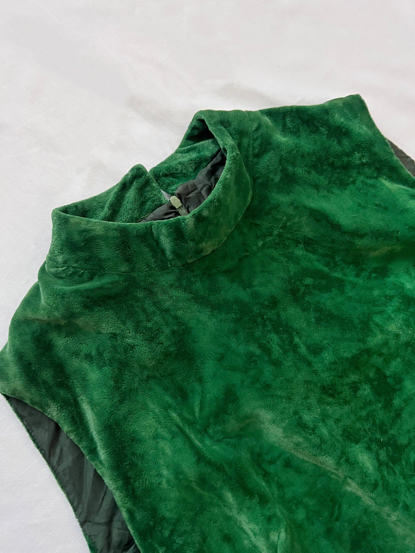 60s green velvet dress, Size S