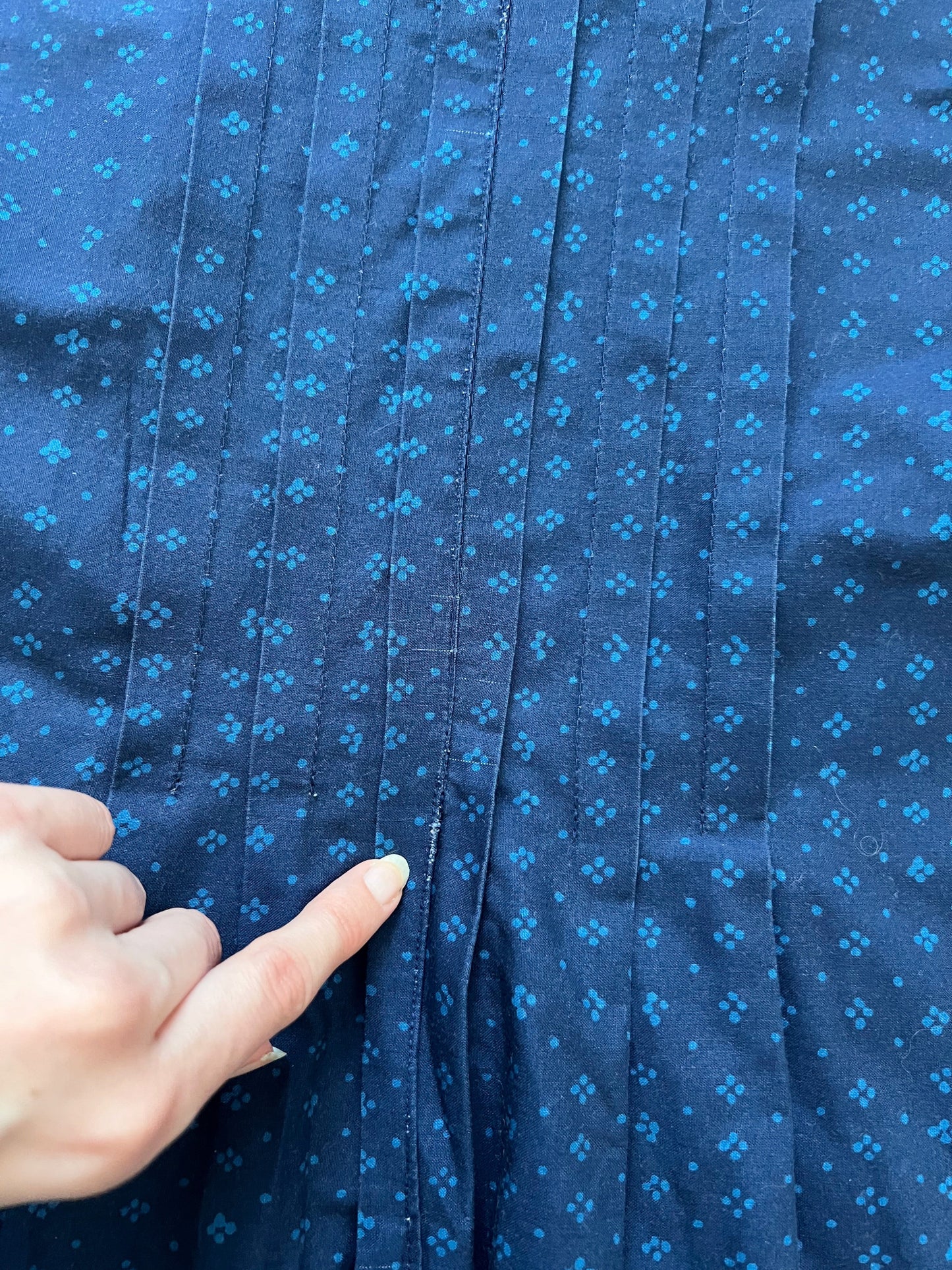 70s Marimekko Mila blue dress, Size S