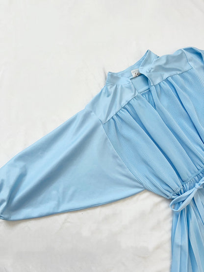 Blue pleated dress, Size L