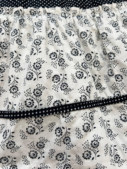 70s cotton black and white sundress, Size S