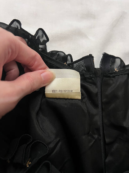 70s black and gold stars gown, Size L