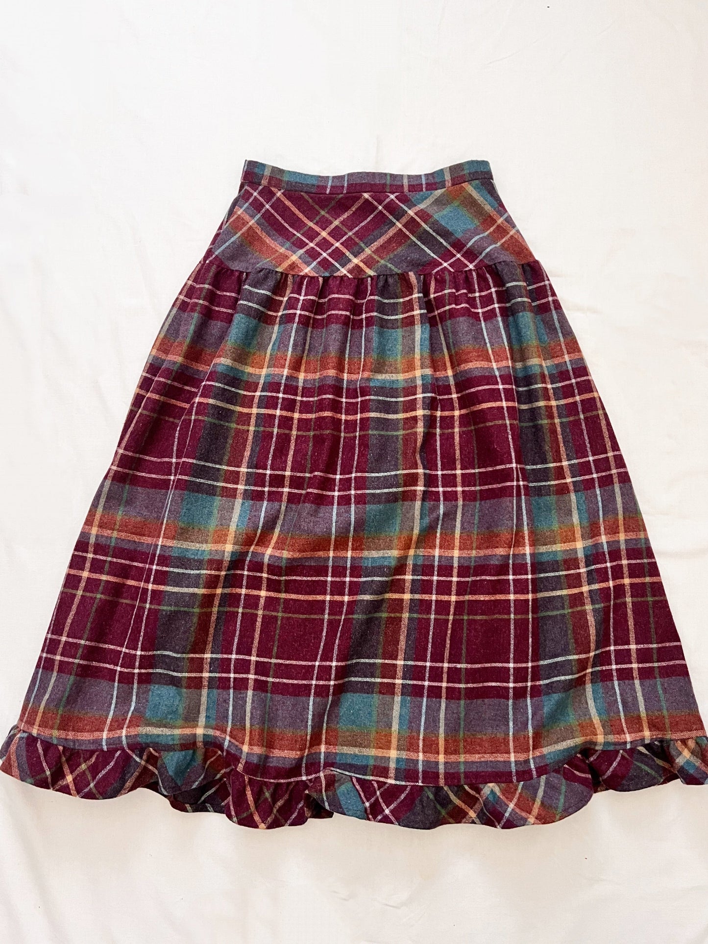 70s plaid skirt, Size S