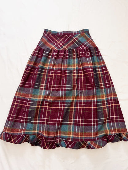70s plaid skirt, Size S